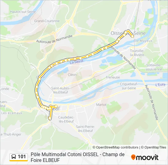 101 Bus Line Map