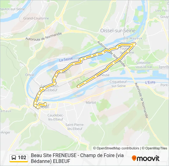 102 Bus Line Map
