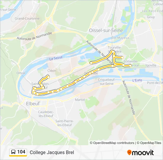 104 Bus Line Map