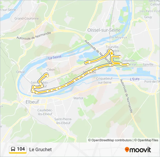 104 Bus Line Map