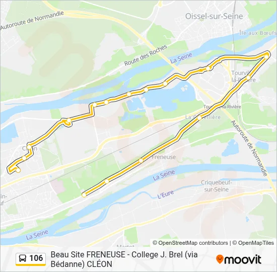 106 Bus Line Map