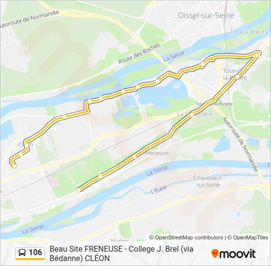 106 Bus Line Map