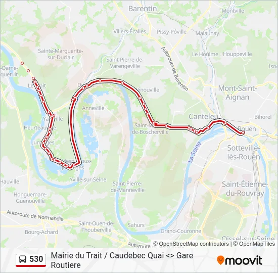 530 Bus Line Map