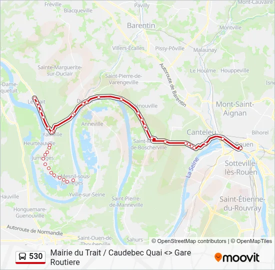 530 Bus Line Map