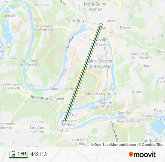 Plan de la ligne TER de train