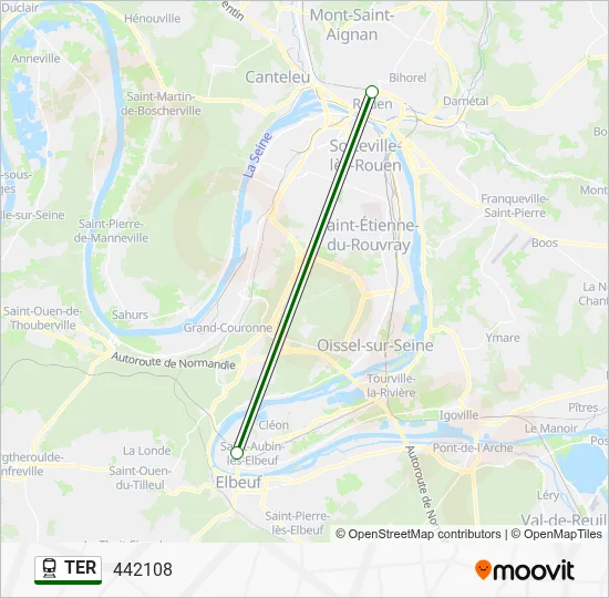 Plan de la ligne TER de train