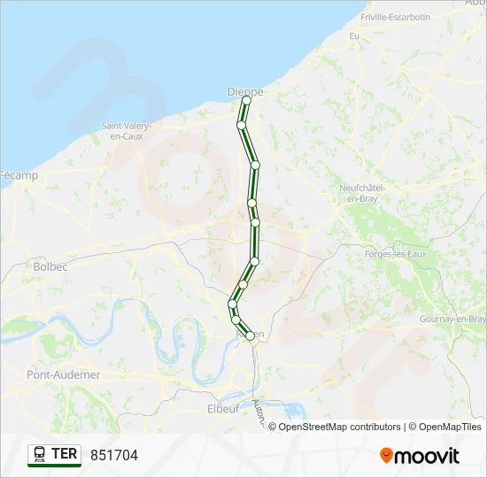 Mapa de TER de tren