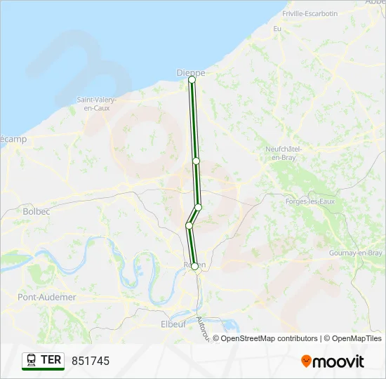 Mapa de TER de tren