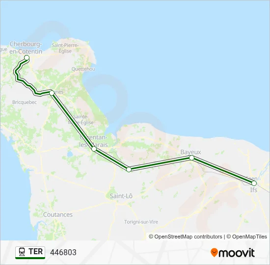 Plan de la ligne TER de train