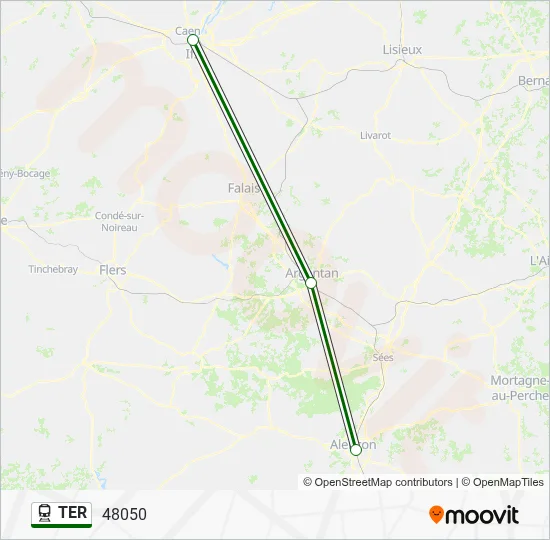 Plan de la ligne TER de train