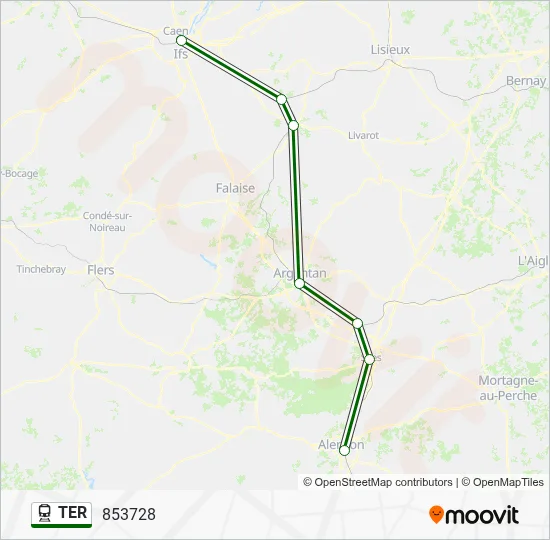 Mapa de TER de tren