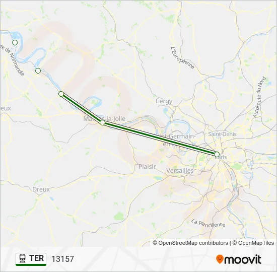 Mapa de TER de tren