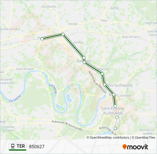 Mapa de TER de tren
