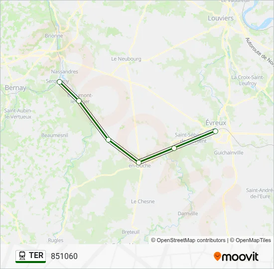 Mapa de TER de tren
