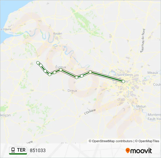 Mapa de TER de tren