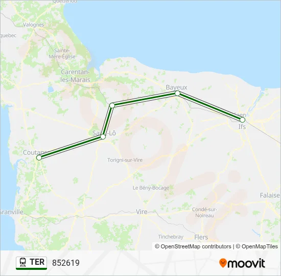Mapa de TER de tren