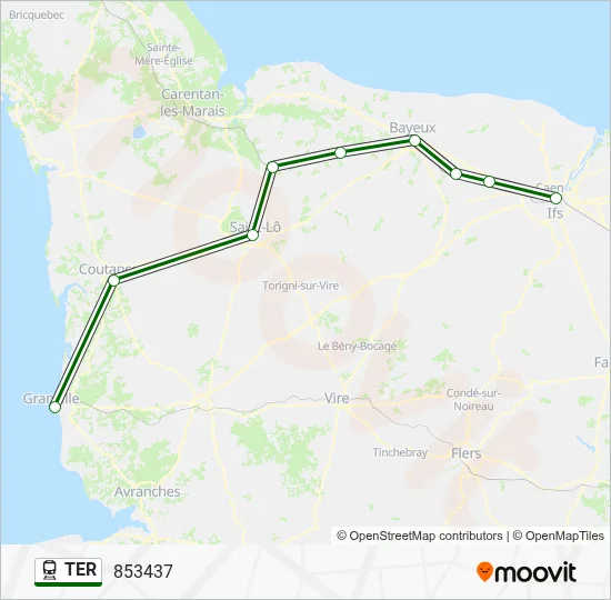 Mapa de TER de tren
