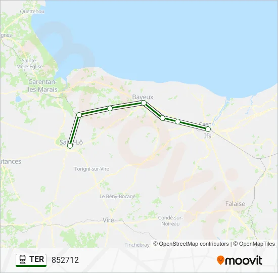 Mapa de TER de tren