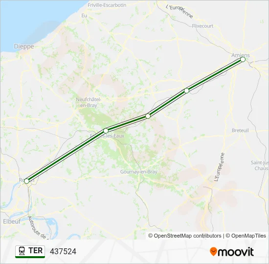 Mapa de TER de tren