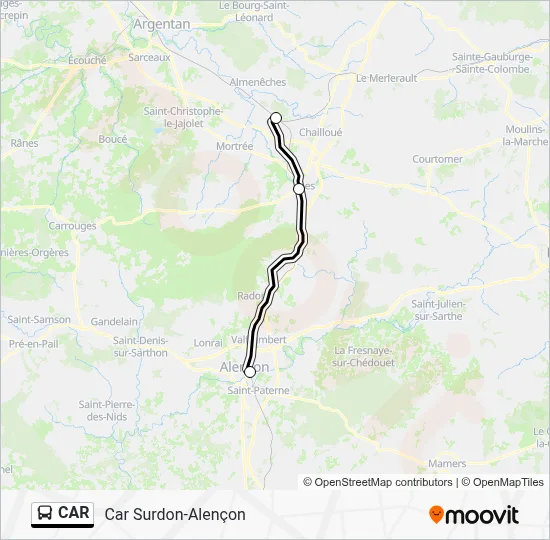 CAR Bus Line Map