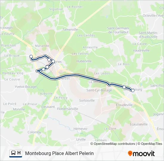 Plan de la ligne H de bus
