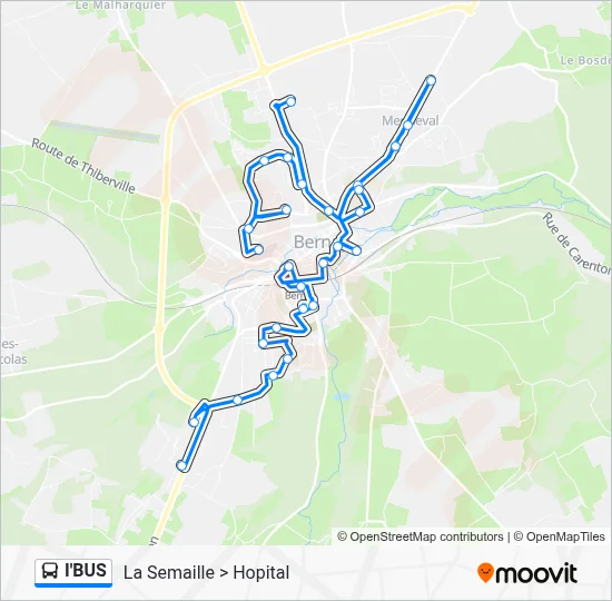 Mapa de I'BUS de autobús