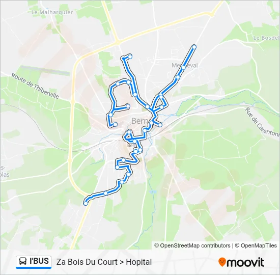 Mapa de I'BUS de autobús