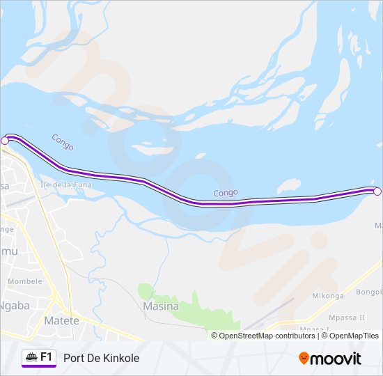 Plan de la ligne F1 de ferry