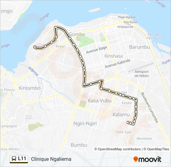 L11 Bus Line Map