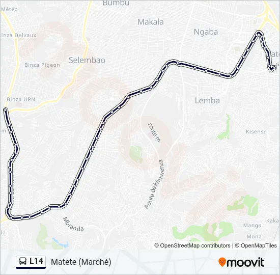 L14 Bus Line Map