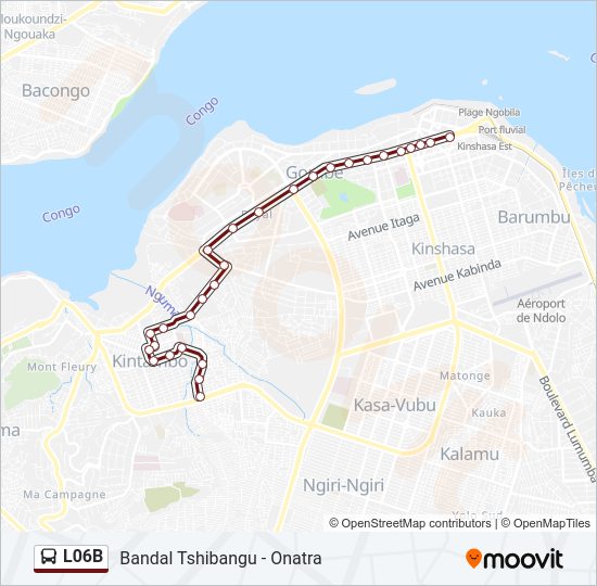 Plan de la ligne L06B de bus