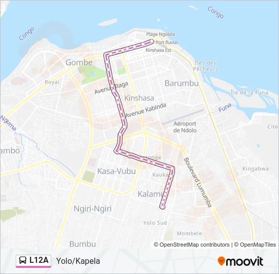 L12A Bus Line Map