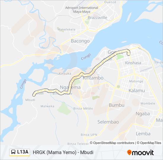 L13A Bus Line Map