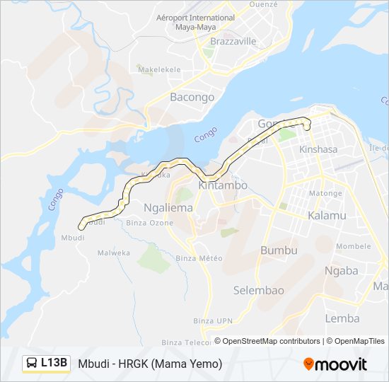 L13B Bus Line Map