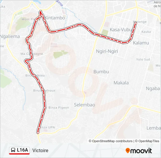 L16A Bus Line Map