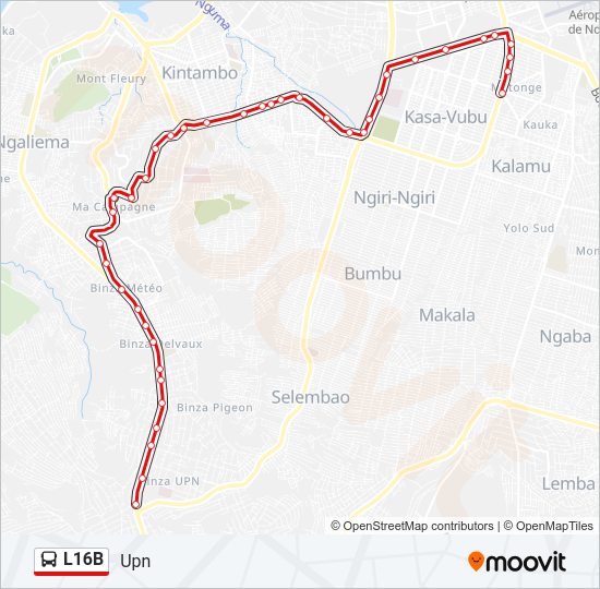L16B Bus Line Map