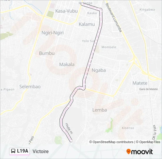 L19A Bus Line Map