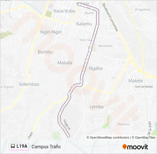 L19A Bus Line Map