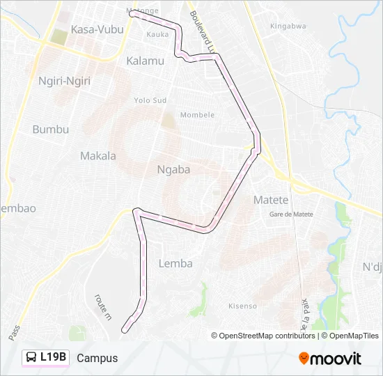 L19B Bus Line Map