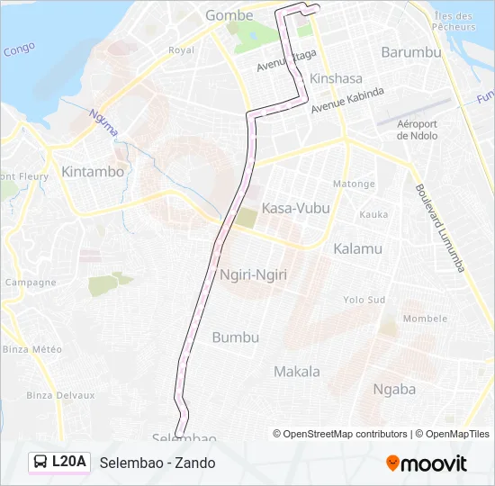 L20A Bus Line Map