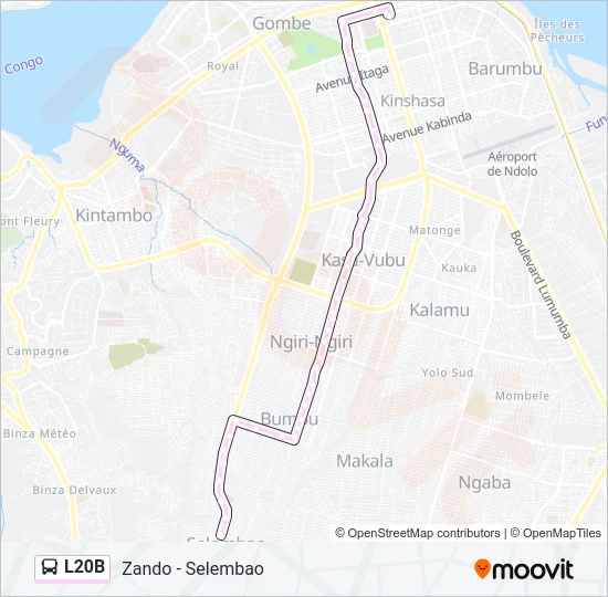 L20B Bus Line Map