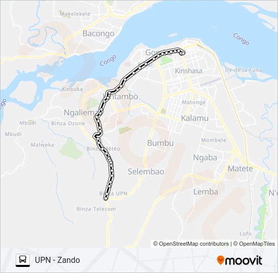 UPN - ZANDO Bus Line Map