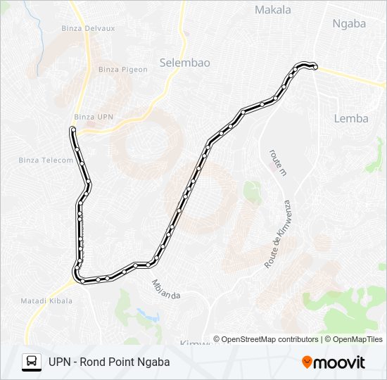 UPN - ROND POINT NGABA Bus Line Map