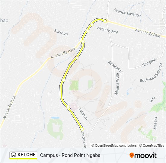 Plan de la ligne KETCHE de bus