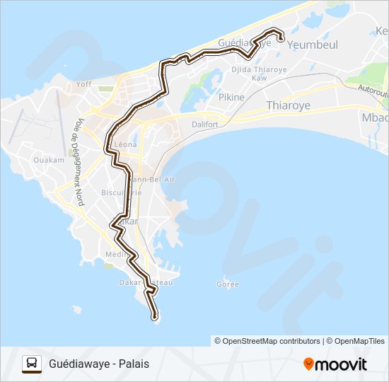 Plan de la ligne 5 de bus