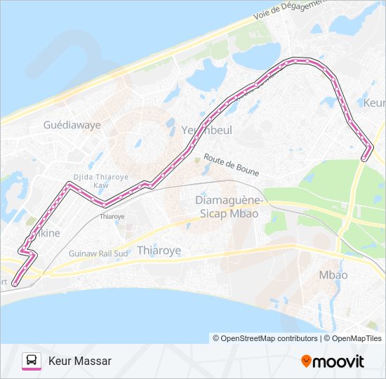 Plan de la ligne 52 de bus