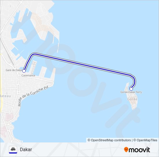 Plan de la ligne F1 de ferry