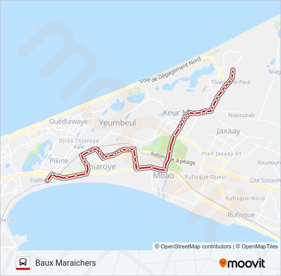 Plan de la ligne 210 de bus