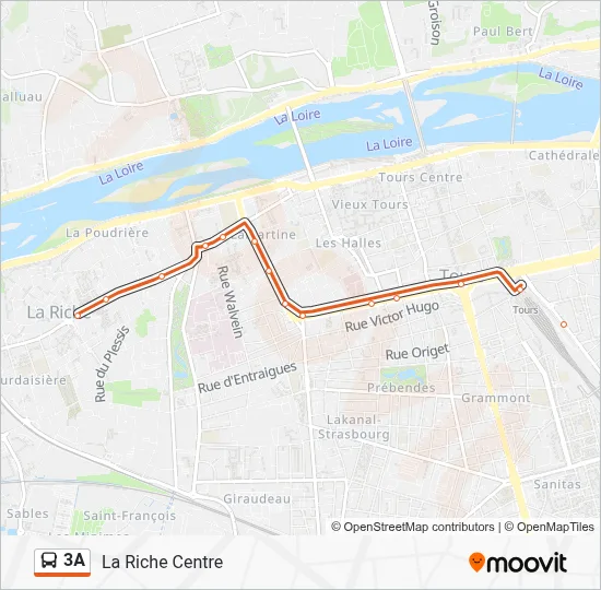 3A Itinéraire: Horaires, Arrêts & Plan - La Riche Centre (mis à jour)