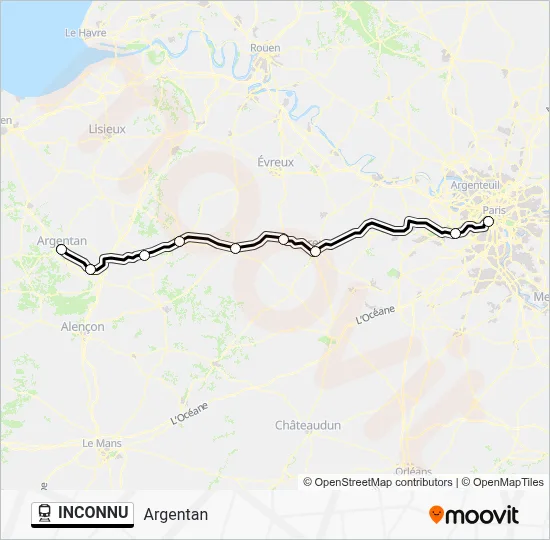 INCONNU Train Line Map